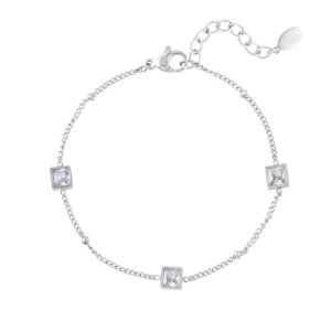 Armband met diamantjes zilver