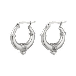 Oorbellen touwdetail zilver