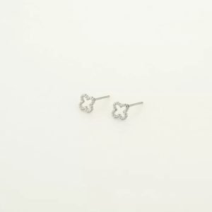 Oorknop klaver zilver