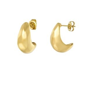 Oorbellen gestructureerd maan goud