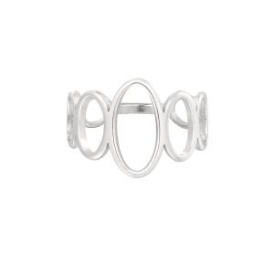 Ring open rondjes zilver
