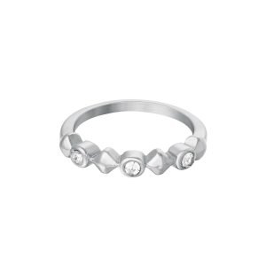 Ring dots diamond zilver