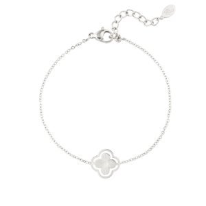 Armband klaver dubbel zilver