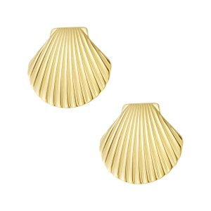 Oorbellen shell statement goud