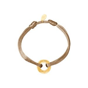Armband love koord beige goud