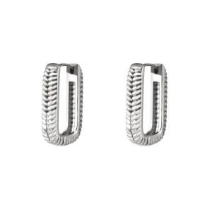 Oorbellen geweven groot zilver
