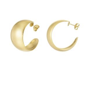 Oorbellen ribbel structuur goud