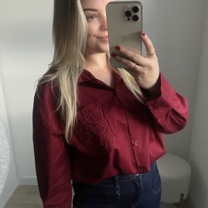 Blouse loulou oversized rood