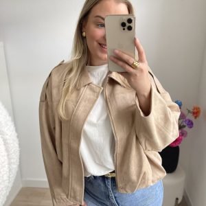 Jacket suede isabel beige
