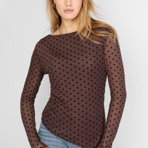 Top polkadots bruin zwart