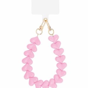 Telefoonkoord hartjes pink