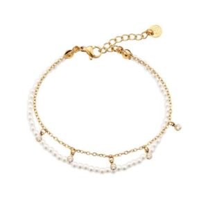 Armband parels diamantjes