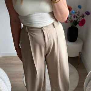 Yuna pantalon plooi beige