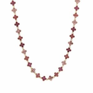 Ketting clovers pink