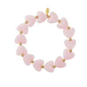 Armband hartjes licht roze