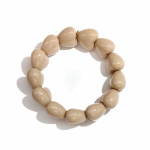 Armband hartjes bold beige