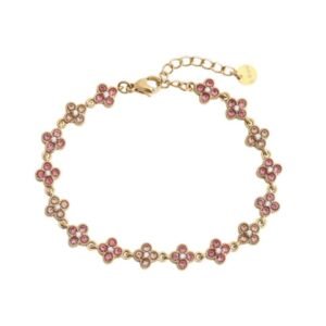 Armband clovers light pink