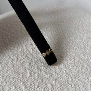 Ring clover black silver