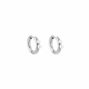 Oorbellen hoops mini parel