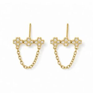 Oorbellen clover strass studs