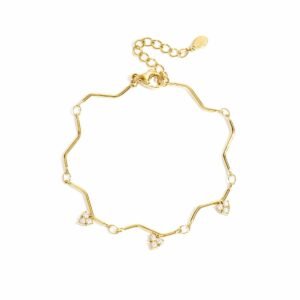 Armband zigzag met steentjes