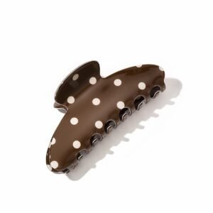 Haarclip polkadots brown