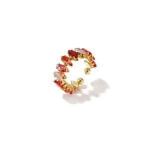 Ring rode ovale diamanten