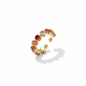 Ring rode ronde diamanten