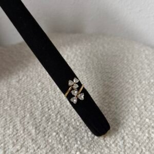 Ring double flower strass