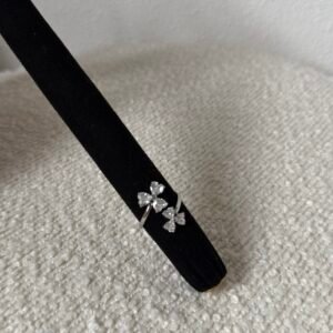 Ring double flower strass