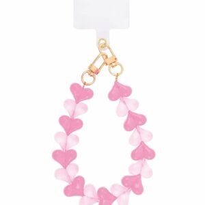 Telefoonkoord roze hartjes