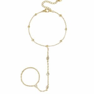 Handchain met ovale en ronde steentjes