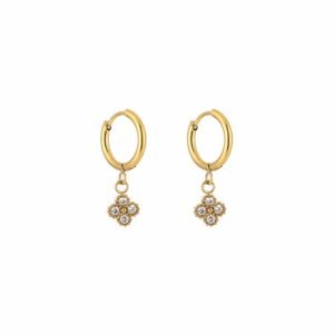 Oorbellen mini klaver strass
