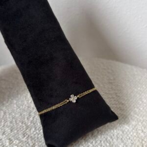 Armband dubbel klaver strass